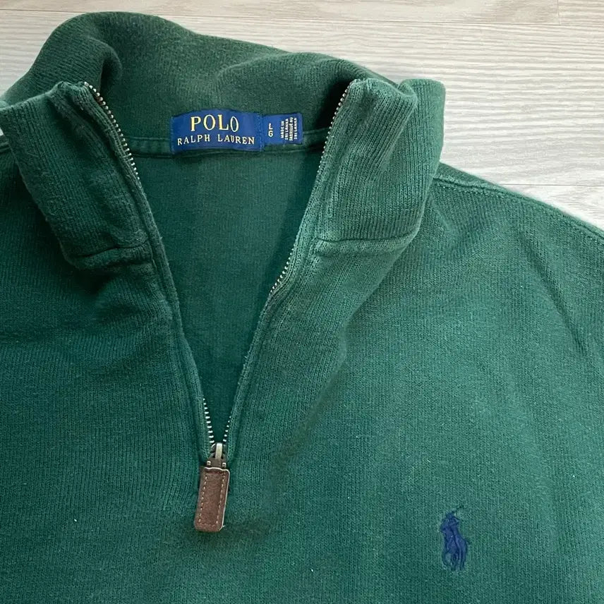 [BUNJANG] Polo Ralph Lauren Deep Green Half-Zip Sweatshirt L / [100-105] 폴로 반집업 딥그린 L 국내매장판
