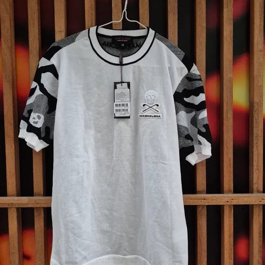 [SOLD OUT] 마크앤로나 스컬 카모 반팔 니트 흰색48