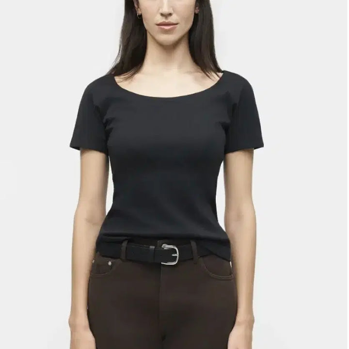 [BUNJANG] Max Mara Weekend Boat Neck T-Shirt Black M / 막스마라 위켄드 보트넥 티셔츠 블랙 M 새상품