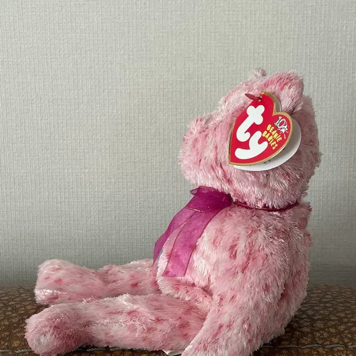 [BUNJANG] TY Bear Pink Heartcoat Vintage Doll / [고전] ty 티와이 베어 빈티지 인형 핑크 하트코