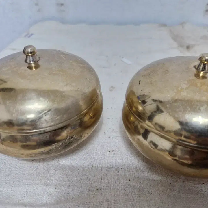[BUNJANG] Antique Korean Bronze Rice Bowls Set of 2 / 애기 옥식기 2점 입니다