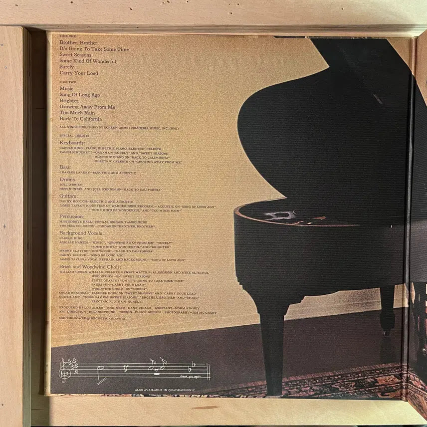[BUNJANG] Carole King Music 1971 Japanese First Press LP / Carole King Music 일본 초반 1971년 LP