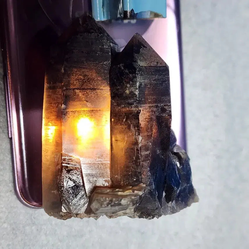 [BUNJANG] Natural Black Smoky Quartz Raw Stone with Stand / 천연크리스탈 블랙 스모키 쿼츠 원석+받침대