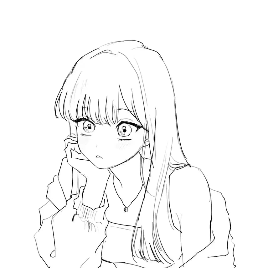 [BUNJANG] Anime Girl Bust Commission - Sketch / 미소녀 낙서 그림 커미션