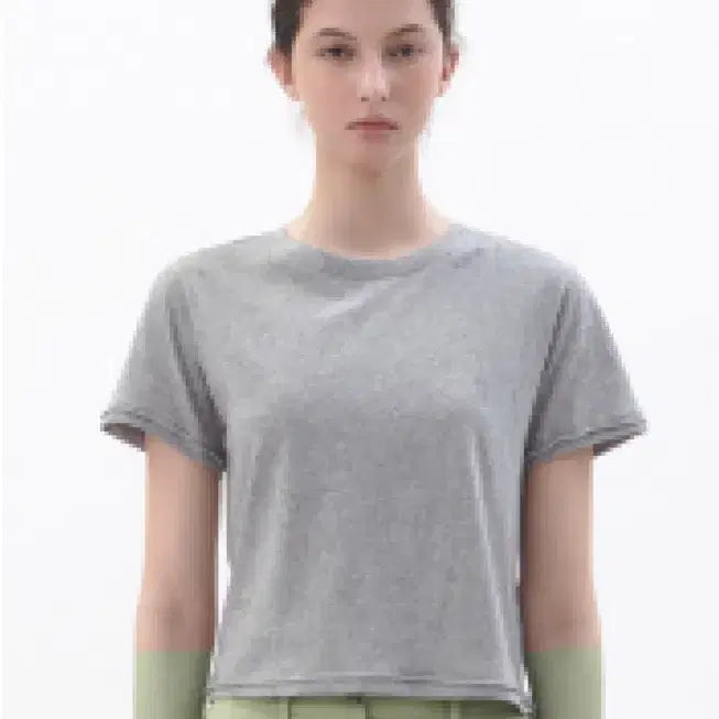 [BUNJANG] Slub Edge Raw T-Shirt - Melange Grey / 슬럽 엣지 로우 티셔츠