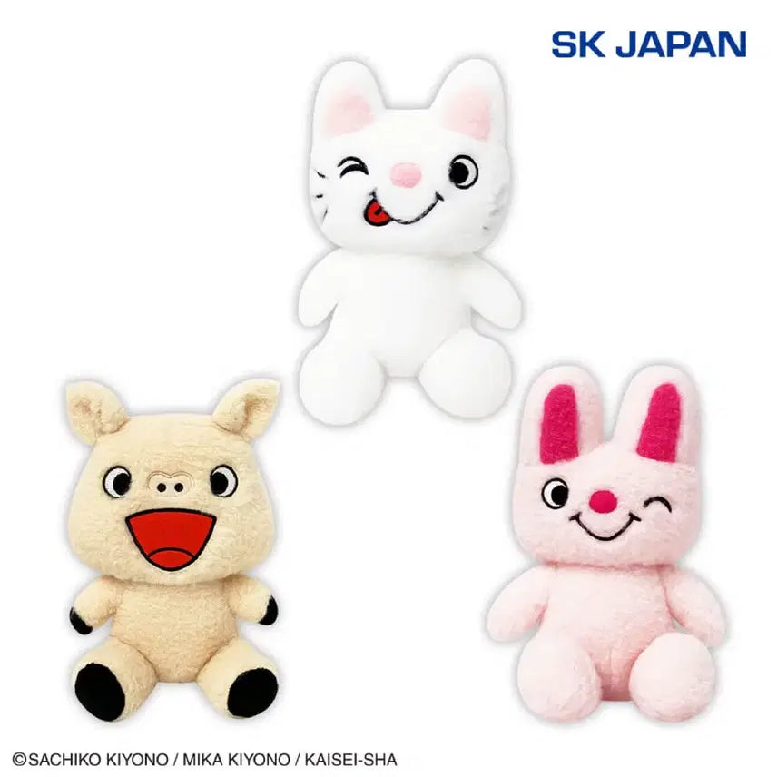 [BUNJANG] Nontan Plush Doll Bundle Set with 3 Large Clear Stickers / 일괄) 논탄 봉제인형 + 대형 클리어 스티커 3장 세트 고전문구