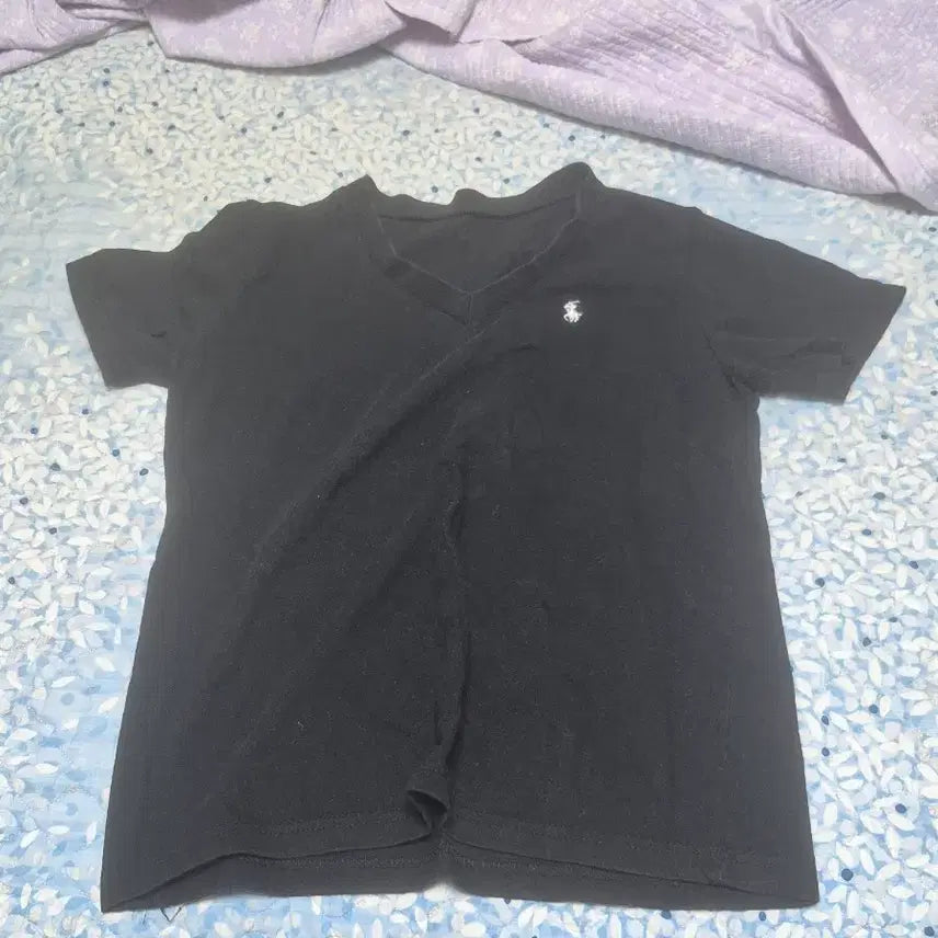 [BUNJANG] Polo Ralph Lauren V-Neck Short Sleeve T-Shirt Black / 폴로 랄프로렌 브이넥 반팔티 블랙