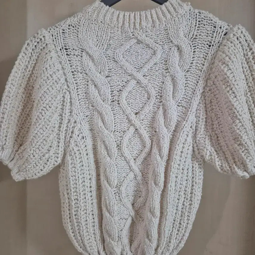 [BUNJANG] Ivory Short Sleeve Knit Top / 반팔 니트 아이보리