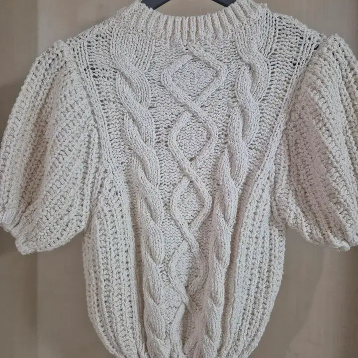 [BUNJANG] Ivory Short Sleeve Knit Top / 반팔 니트 아이보리