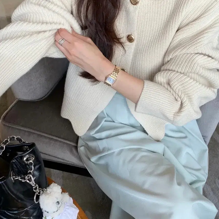 [BUNJANG] Bysini Wave Cardigan - Ivory / 바이씨니 물결가디건 아이