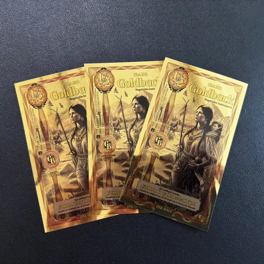 [BUNJANG] 2026 Idaho Goldback 1/2 Troy Ounce 24K Gold Bills (3-Piece Set) / (24K 금 지폐) Idaho Goldback 1/2 골드백 3장