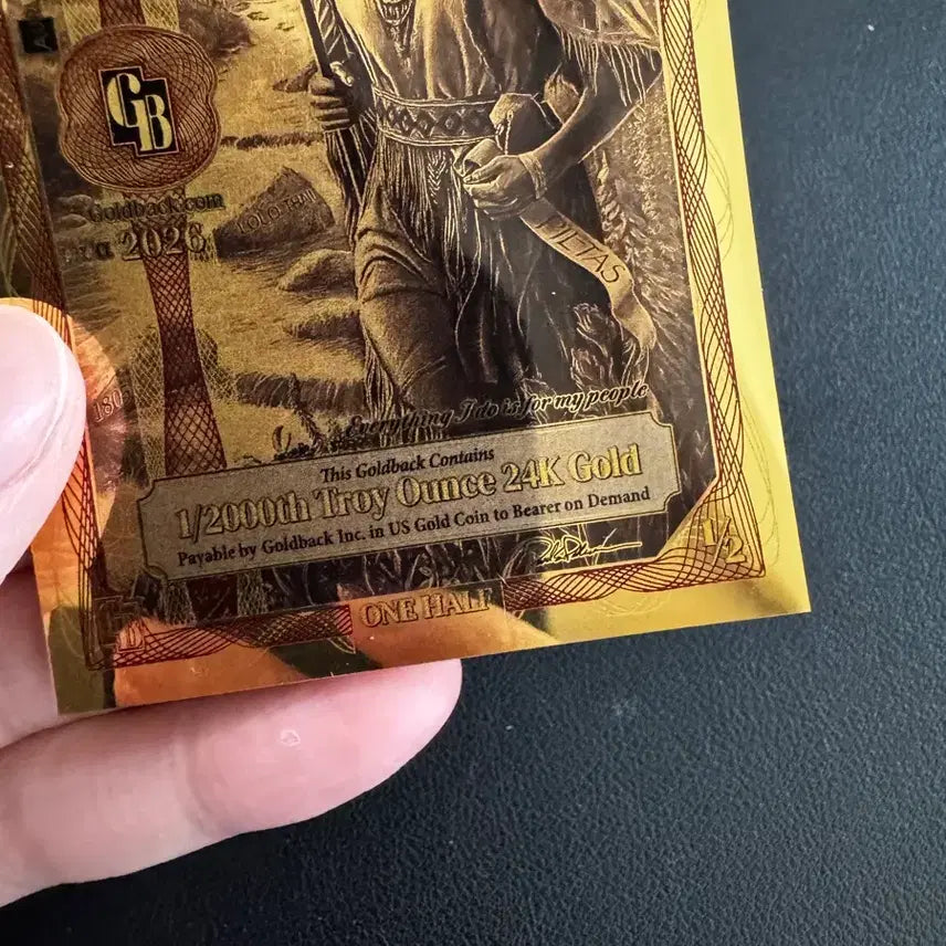 [BUNJANG] 2026 Idaho Goldback 1/2 Troy Ounce 24K Gold Bills (3-Piece Set) / (24K 금 지폐) Idaho Goldback 1/2 골드백 3장