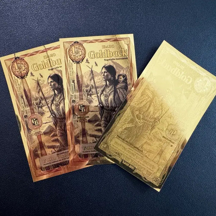 [BUNJANG] 2026 Idaho Goldback 1/2 Troy Ounce 24K Gold Bills (3-Piece Set) / (24K 금 지폐) Idaho Goldback 1/2 골드백 3장