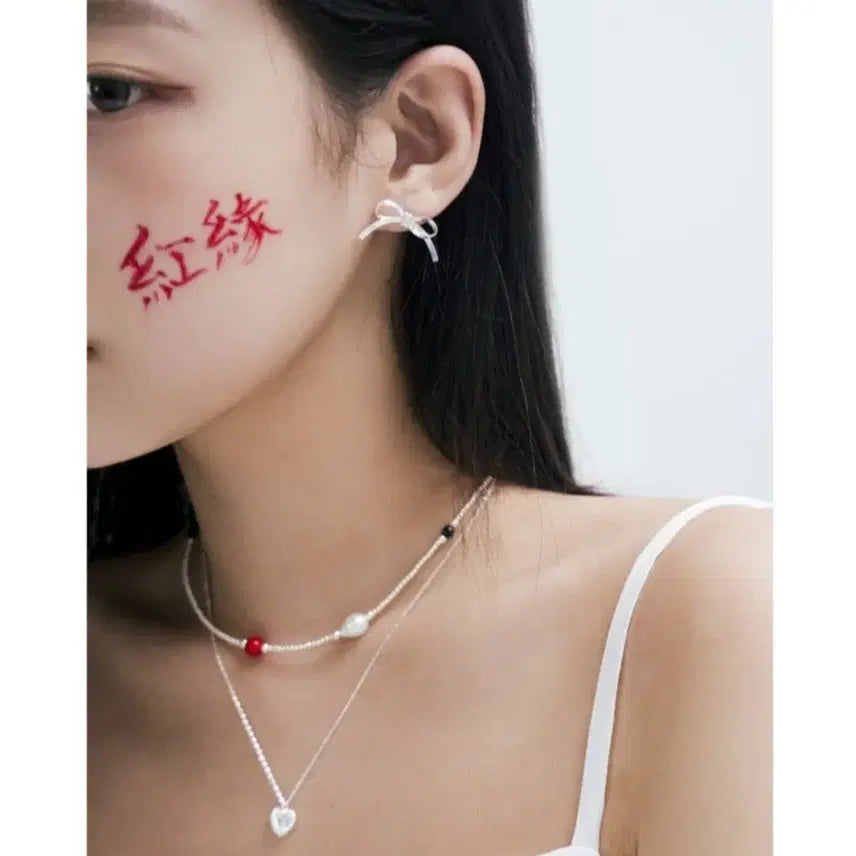 [BUNJANG] Bellof Red Rendezvous 925 Silver Necklace / 벨오프 레드 랑데뷰 925 실버 목걸이(정가15.9)