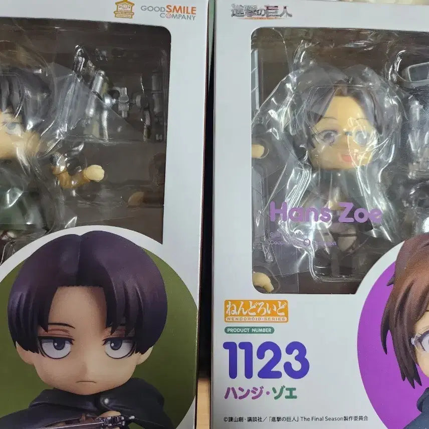 [BUNJANG] Attack on Titan Levi Ackerman &amp; Hange Zoë Nendoroid (Re-release) / 진격의 거인 리바이 한지 넨도로이드