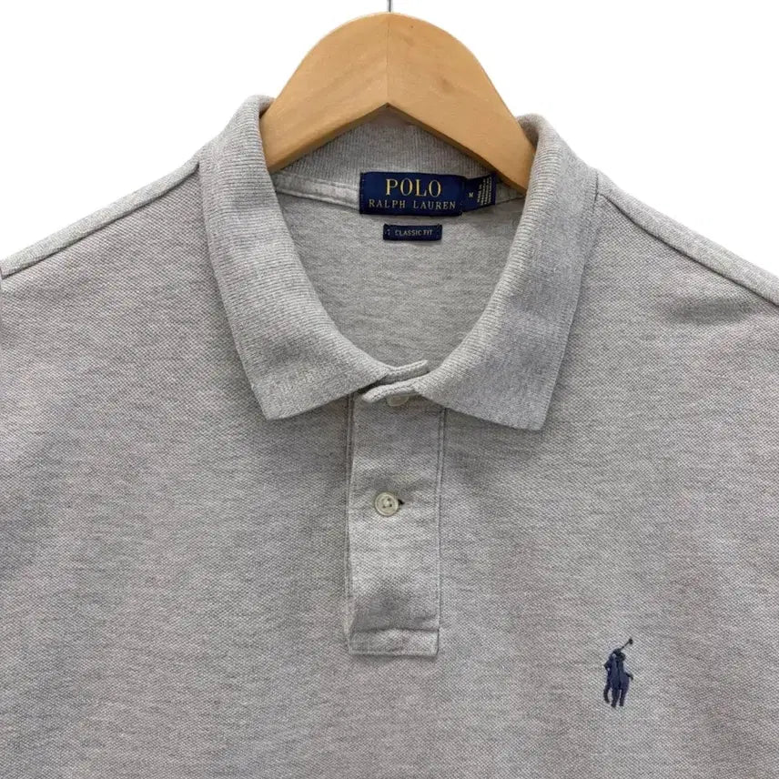 [BUNJANG] Polo Ralph Lauren Classic Fit Pique T-Shirt Short Sleeve Grey M / 폴로 클래식핏 피케티 카라티 반팔 그레이 (M)