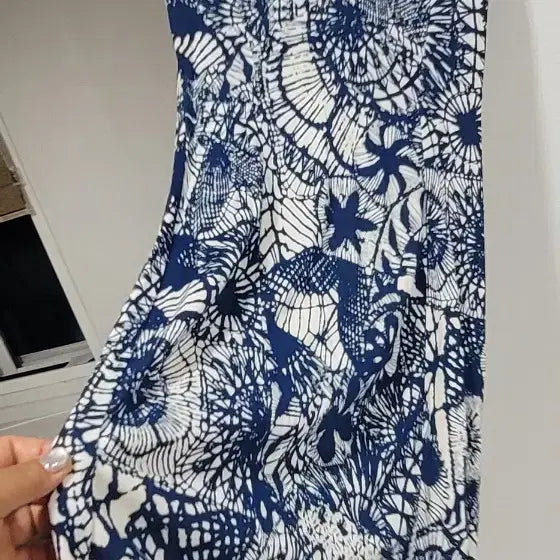 [BUNJANG] Tory Burch Navy Pattern Midi Dress S / 토리버치 네이비 패턴 원피스 S