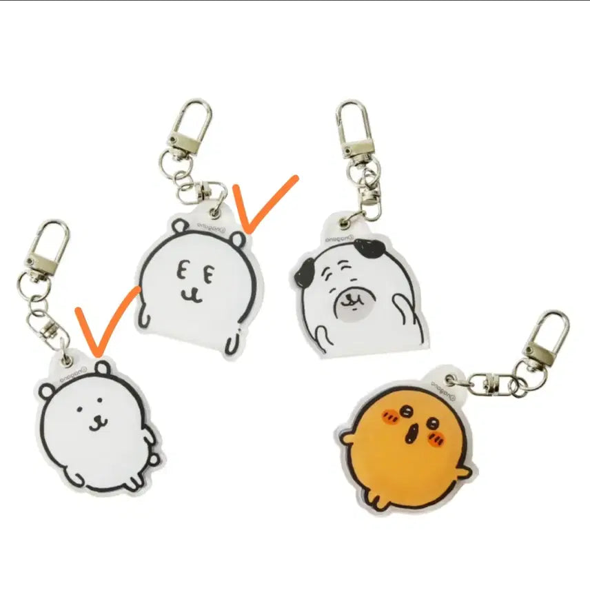 [BUNJANG] Damgom Acrylic Mirror Keyring 2 Types / [국내 정품] 담곰이 아크릴 거울 키링 2종