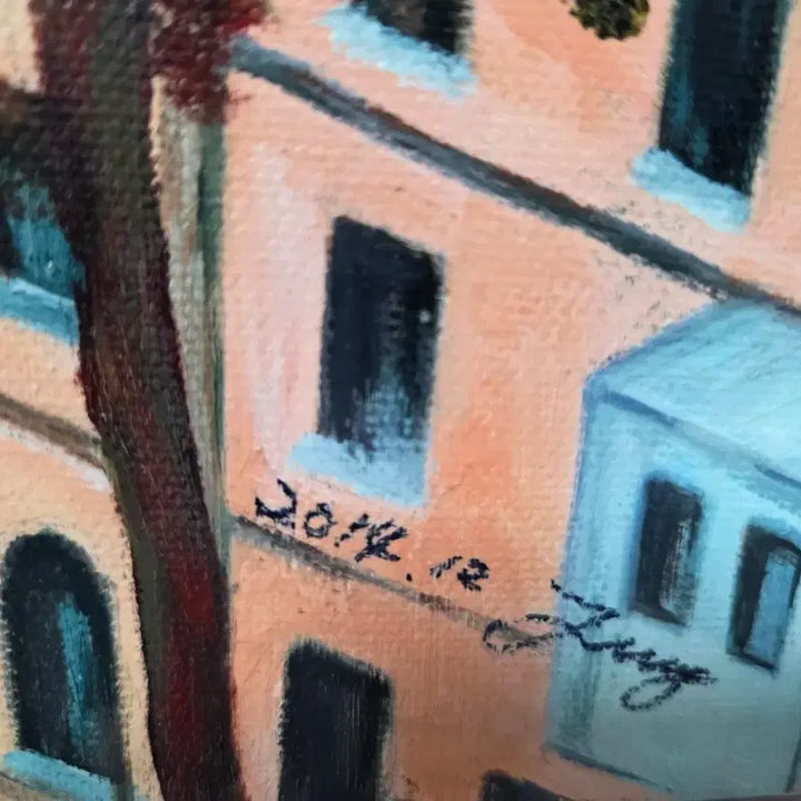 [BUNJANG] Oil Painting Landscape with House, Tree, and Street / 유화 길 그림 풍경화