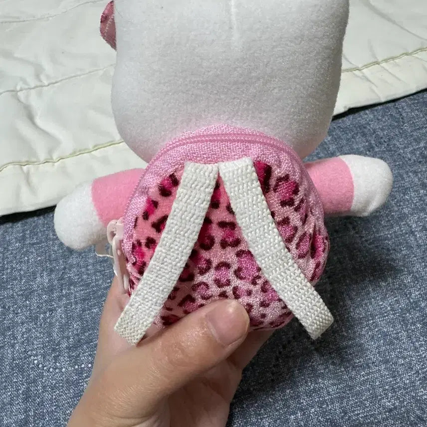 [BUNJANG] Vintage Hello Kitty Pink Leopard Bag Charm Doll Keychain / 고전 헬로키티 핑크 호피 가방 인형 키링 판매중