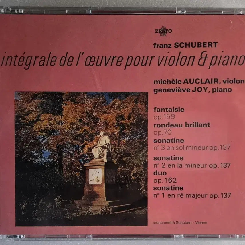 [BUNJANG] Michèle Auclair Schubert Complete Violin Works 2CD (Erato/Warner Music Korea) / 미셸 오클레르-슈베르트 바이올린 작품 전집 2CD