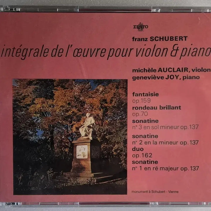 [BUNJANG] Michèle Auclair Schubert Complete Violin Works 2CD (Erato/Warner Music Korea) / 미셸 오클레르-슈베르트 바이올린 작품 전집 2CD