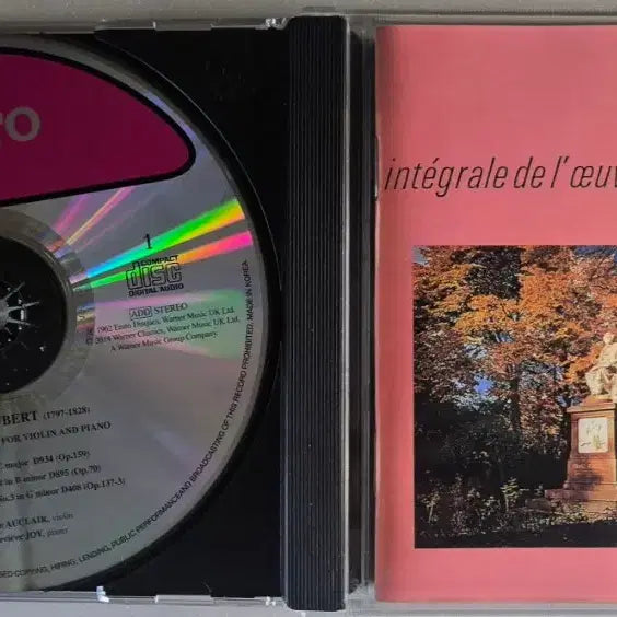 [BUNJANG] Michèle Auclair Schubert Complete Violin Works 2CD (Erato/Warner Music Korea) / 미셸 오클레르-슈베르트 바이올린 작품 전집 2CD