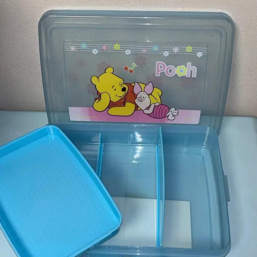 [BUNJANG] Disney Winnie the Pooh Multi-Purpose Storage Box (Blue) / 고전문구 디즈니 푸 다용도 정리함 보관함(블루)