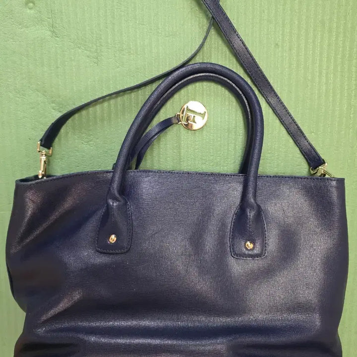 [BUNJANG] Furla Navy Leather Tote Bag / FURLA 네이비 가죽 토트백