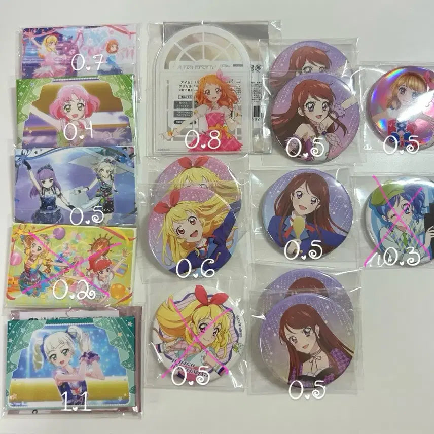 [SOLD OUT] 아이카츠 아이엠스타 캔뱃지 이치고 란 아오이 아카리 히나키 스미레