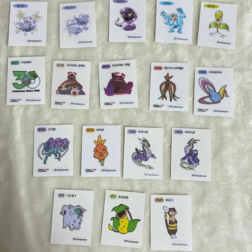 [BUNJANG] Pokemon 30th Anniversary Artwork Sticker Collection / 포켓몬 띠부씰 (30주년 로고, 아트윅, 시즌 여러개 등 교환 및 판매)