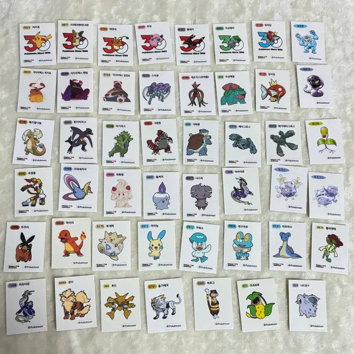 [BUNJANG] Pokemon 30th Anniversary Artwork Sticker Collection / 포켓몬 띠부씰 (30주년 로고, 아트윅, 시즌 여러개 등 교환 및 판매)