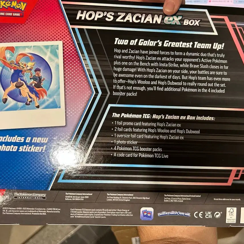 [BUNJANG] Pokemon Zacian ex Special Box (North American Edition) / 포켓몬 Hop&