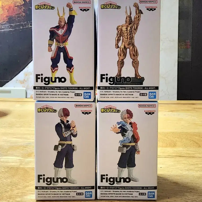 [BUNJANG] My Hero Academia Todoroki &amp; All Might Complete Set Figure Bundle (4 Types) / 나히아 풀셋 총4종일괄 쇼토 황금올마이트피그노피규어