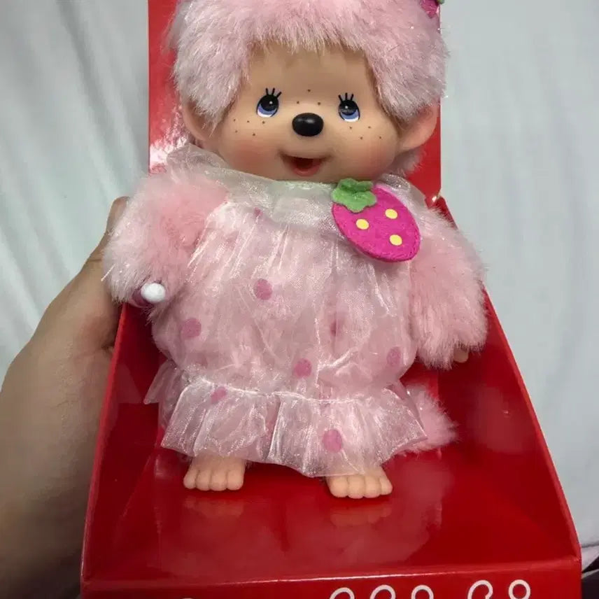 [BUNJANG] Monchhichi Strawberry European Edition Doll / (무배)몬치치 스트로베리 유럽판 인형 새제품
