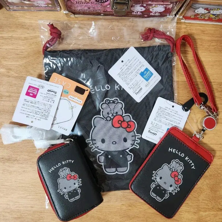 [BUNJANG] Hello Kitty 3-Piece Set: Drawstring Pouch, Reel Pass, Car Key Case / 헬로키티 3종