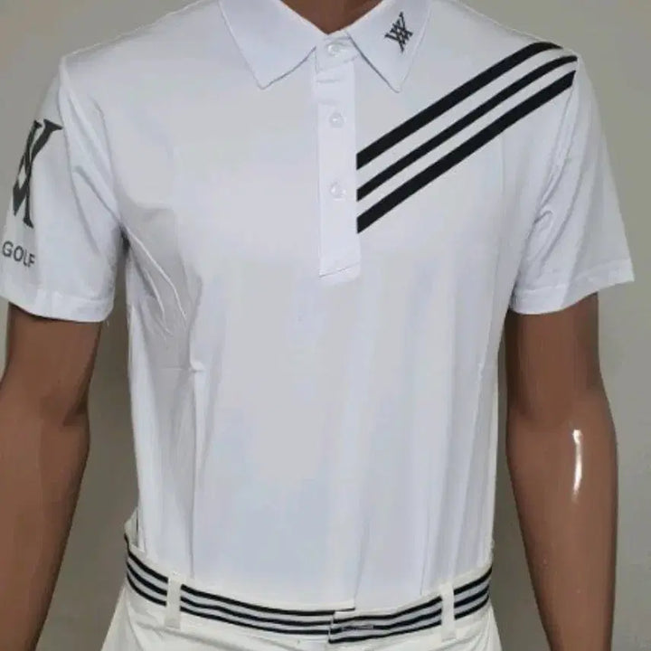 [BUNJANG] Black &amp; White Golf Short Sleeve Polo Shirt / 블랙앤화이트 골프 반팔 카라티