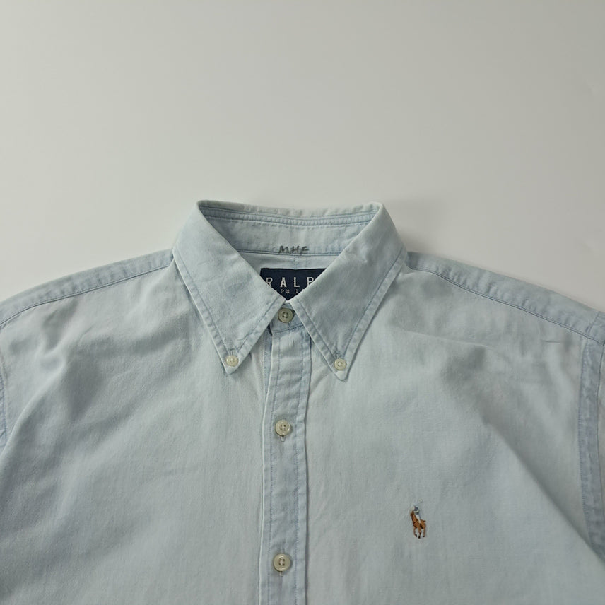 [SOLD OUT] CJ608 M 폴로 90s 홍콩판 샴브레이 라이트블루 반팔 셔츠 남방