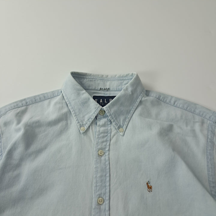 [SOLD OUT] CJ608 M 폴로 90s 홍콩판 샴브레이 라이트블루 반팔 셔츠 남방