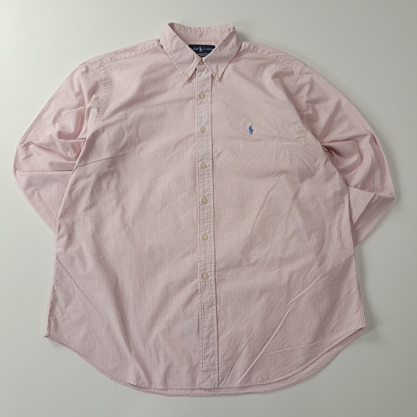 [SOLD OUT] CJ610 3XL 폴로 베이비핑크 마이크로체크 셔츠 남방