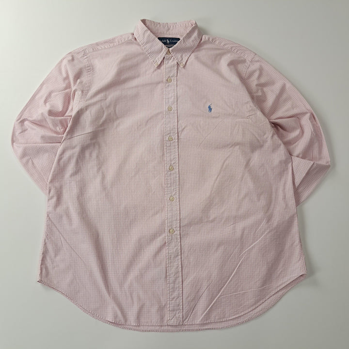 [SOLD OUT] CJ610 3XL 폴로 베이비핑크 마이크로체크 셔츠 남방