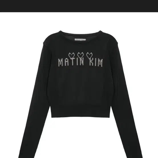 [SOLD OUT] 마뗑킴 로고포인트 크롭니트 차콜M