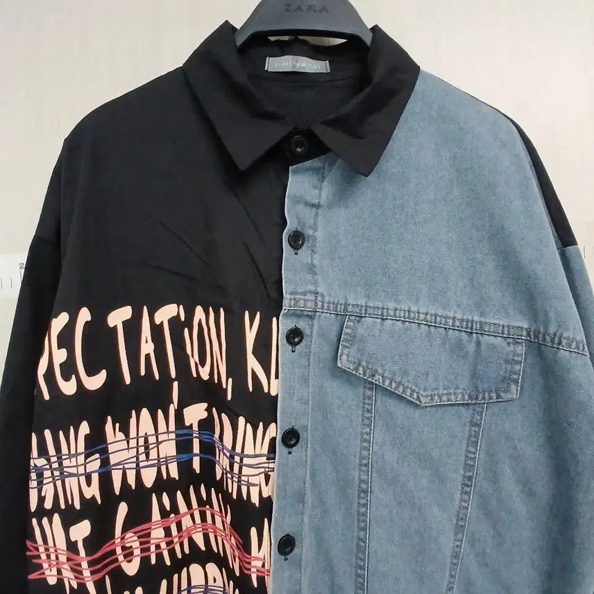 [SOLD OUT] 르닉앤맥코이 듀얼 톤 셔츠 데님 배색 셔츠
