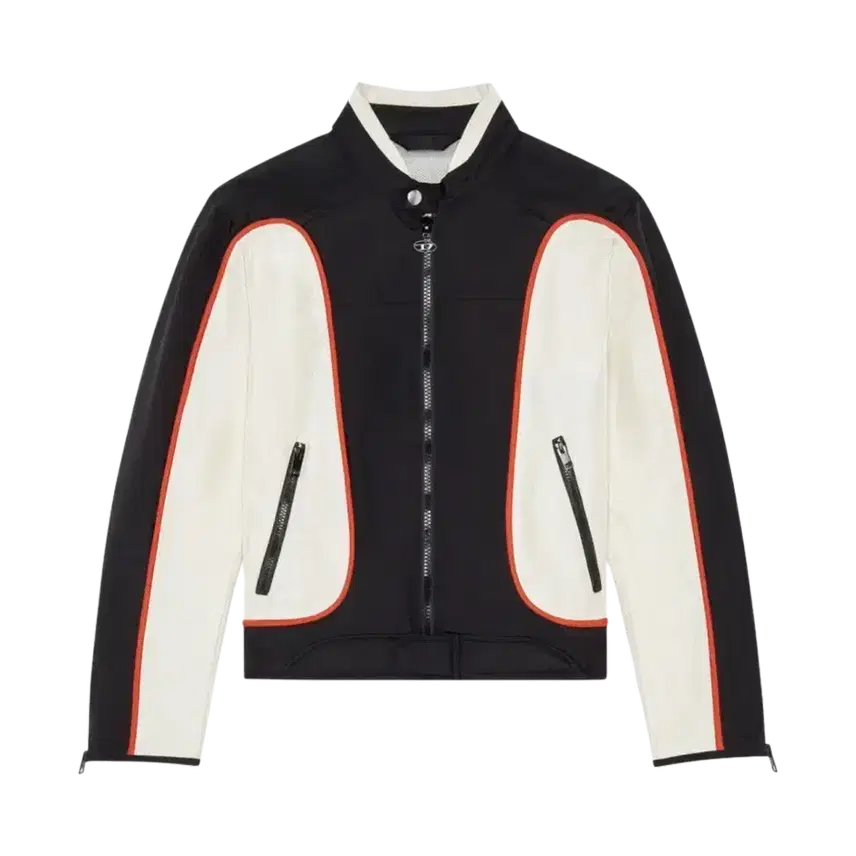 [SOLD OUT] 디젤 J-블링크 컬러블록 나일론 바이커 자켓 블랙 화이트
