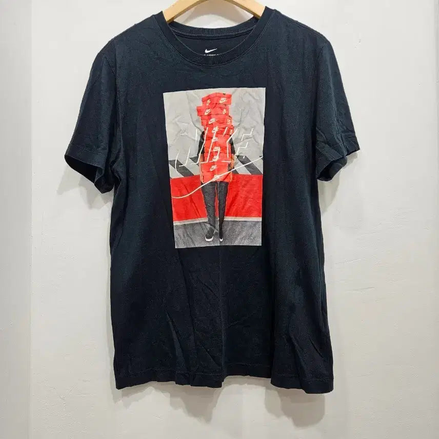 [SOLD OUT] 나이키 반팔 티셔츠 박스 프린팅 네이비 L