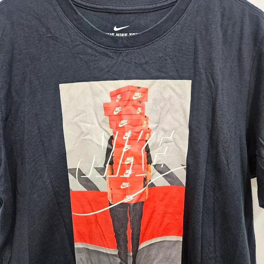 [SOLD OUT] 나이키 반팔 티셔츠 박스 프린팅 네이비 L