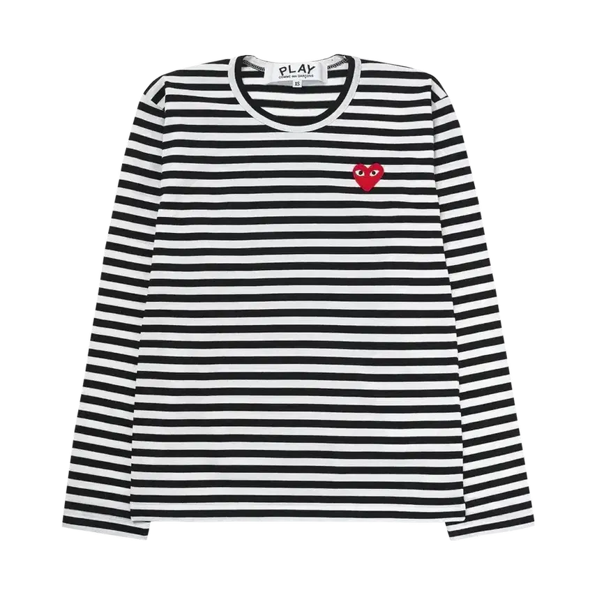[SOLD OUT] 플레이 꼼데가르송 스트라이프 롱슬리브 티셔츠 블랙 화이트