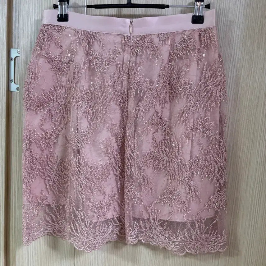 [SOLD OUT] [로즐리] 스팽글 레이스 스커트 M 핑크