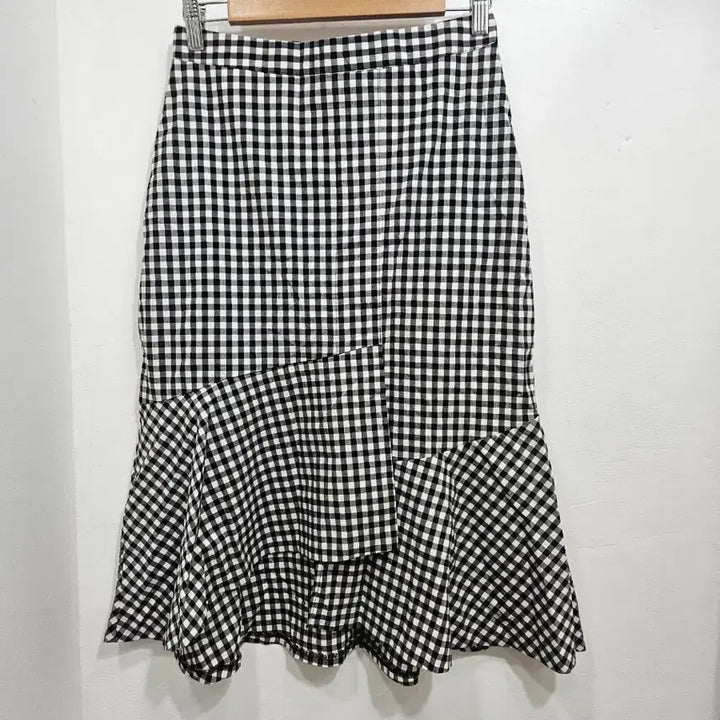 [BUNJANG] Check Frill Midi Skirt M / 체크 프릴 스커트 M