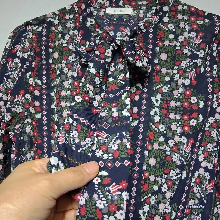 [BUNJANG] Floral Pattern Long Dress (Free Size) / 플라워 패턴 롱 원피스(프리)